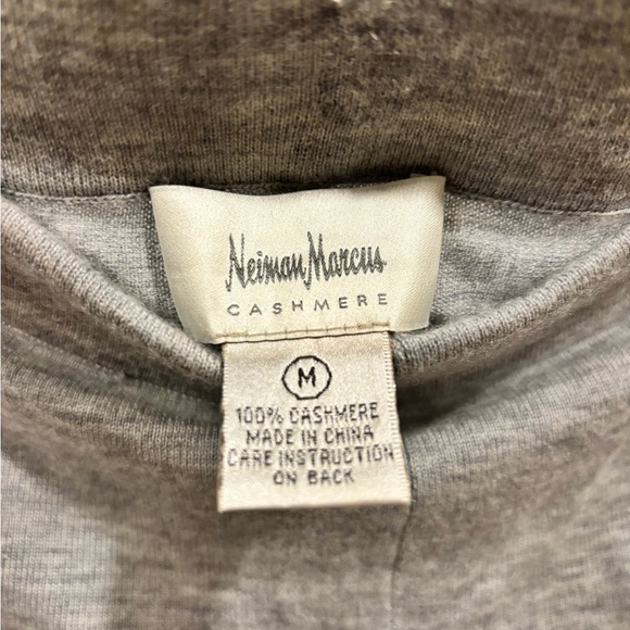 Neiman Marcus Gray Cashmere Wide-Leg lounge Pants - Picture 9 of 11